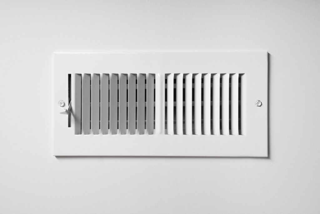 Forced air heating vent in home